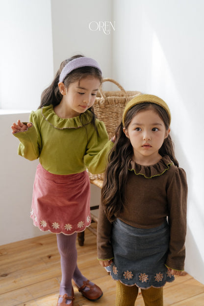［OREN］blooming frill picot t-shirt