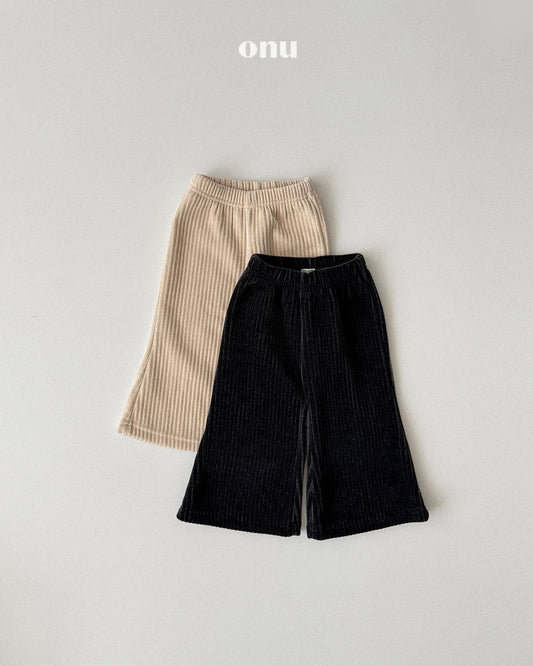 ［ONU］round rib pants