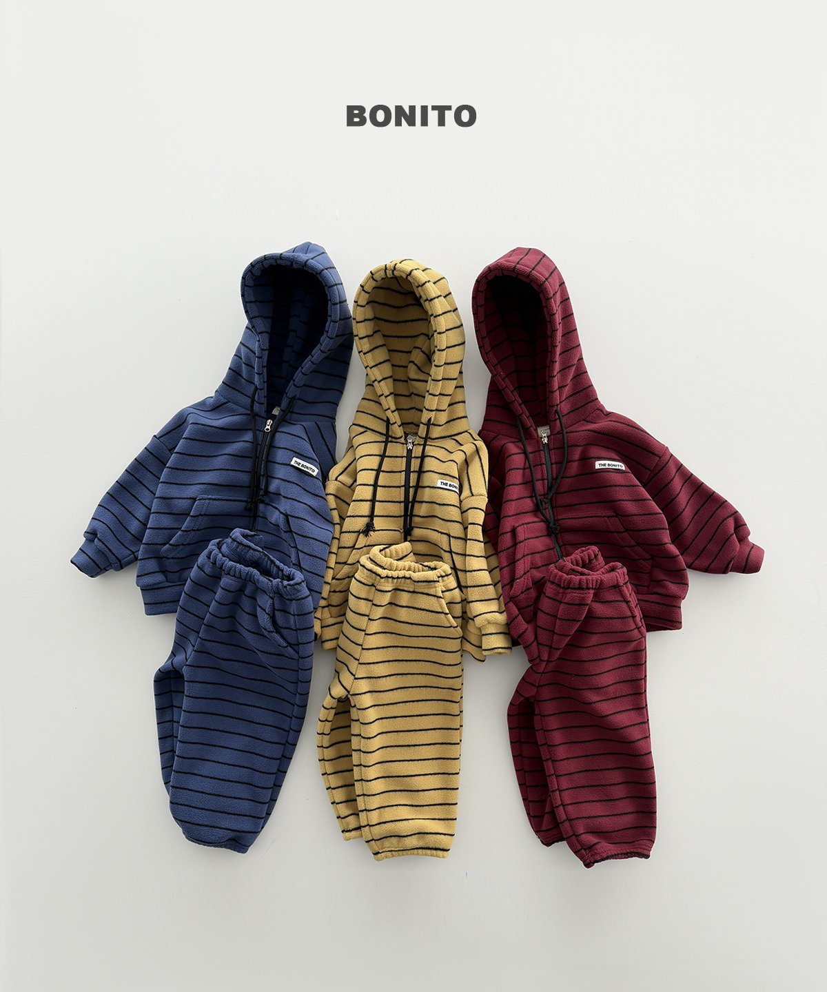 ［BONITO］our stripe zip-up set