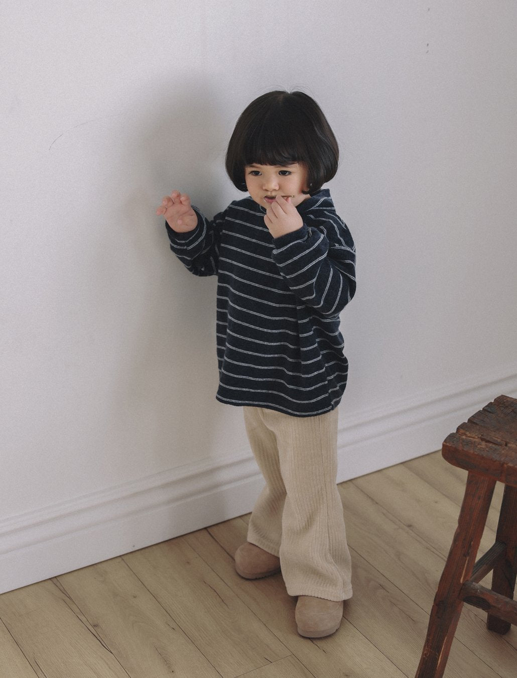［ONU］round rib pants