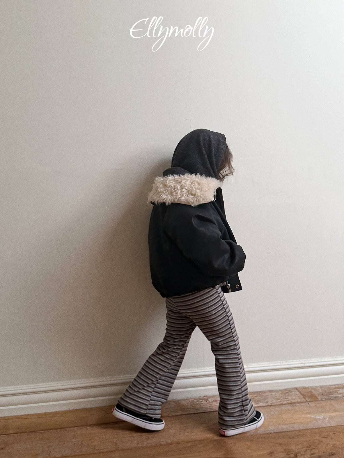 ［ellymolly］latte stripe bootcut
