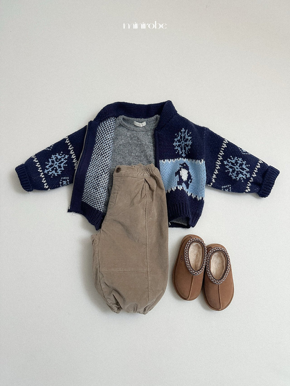 ［minirobe］penguin knit cardigan