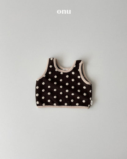［ONU］wool pompom vest