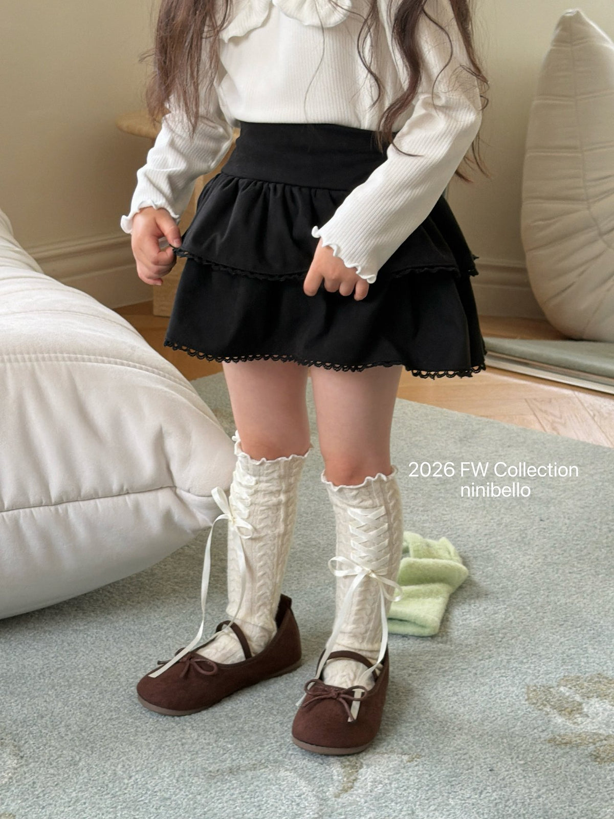 ［ninibello］rococo suede skirt