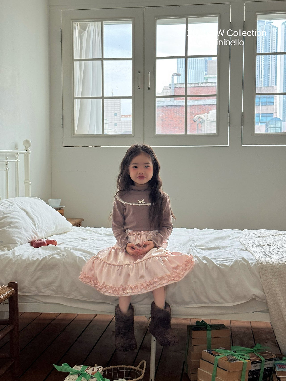 ［ninibello］mignon lace turtleneck tee