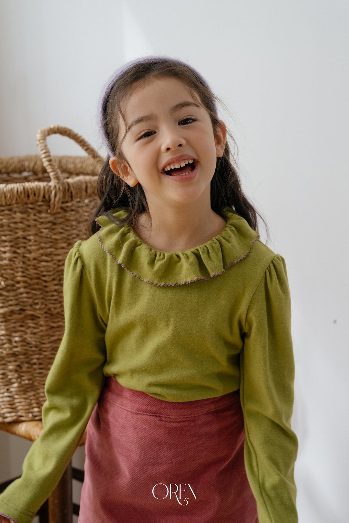 ［OREN］blooming frill picot t-shirt