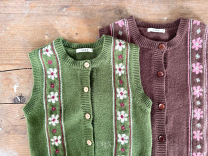 ［OREN］berthe fleur knit vest