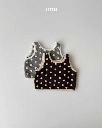 ［ONU］wool pompom vest