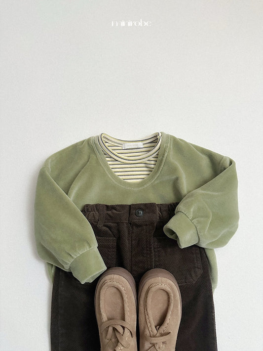［minirobe］velour u-neck sweatshirt