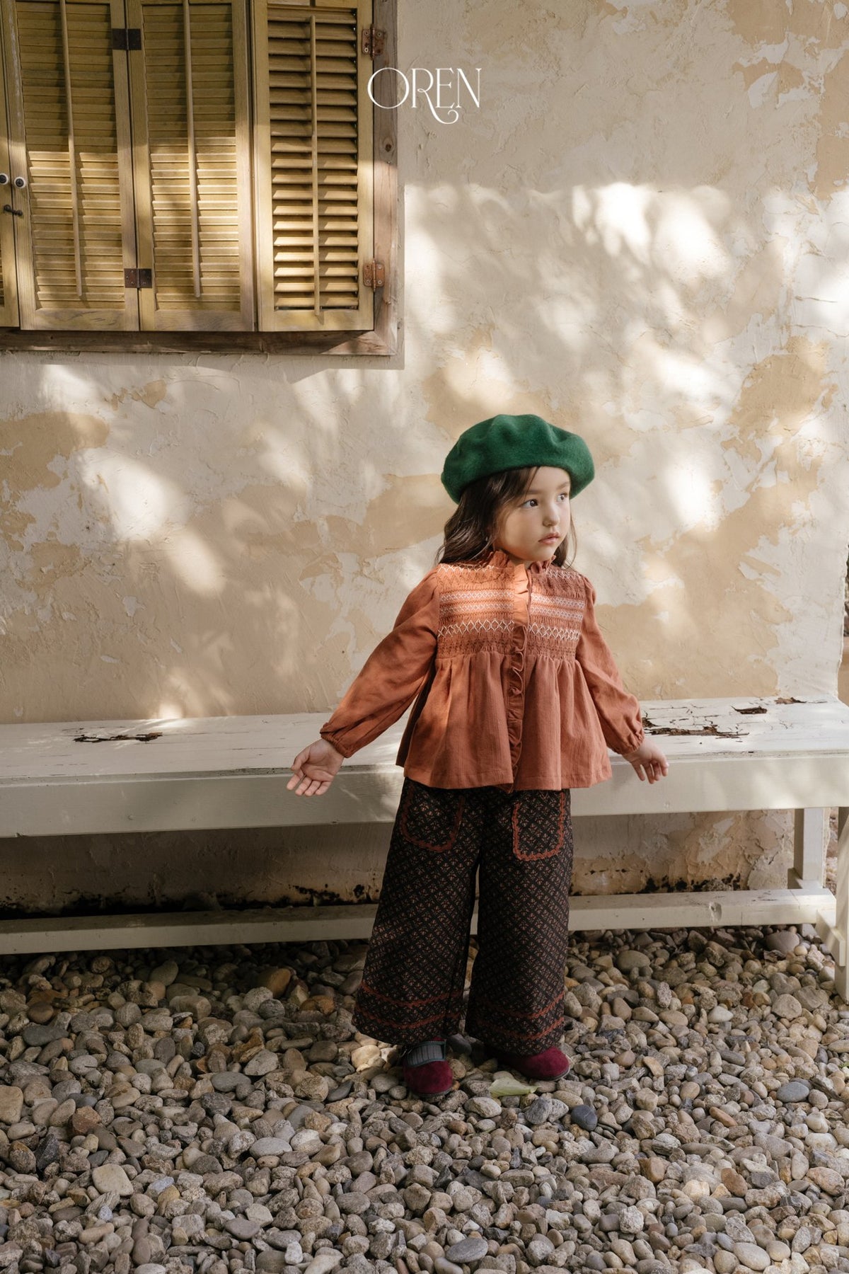 ［OREN］merci smocked blouse