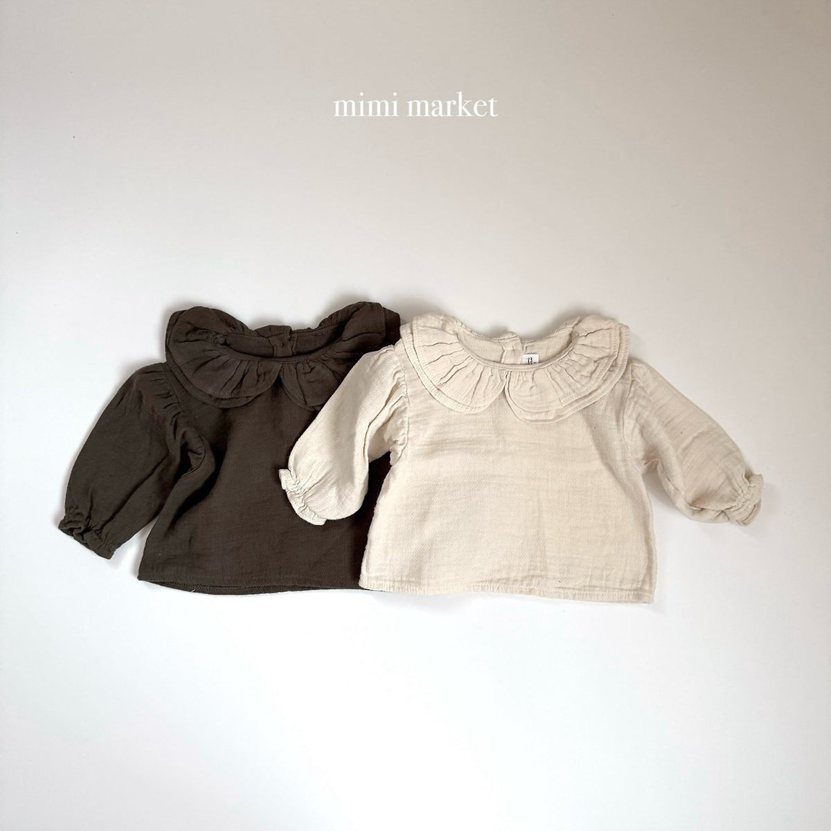 ［mimimarket］twill collar blouse