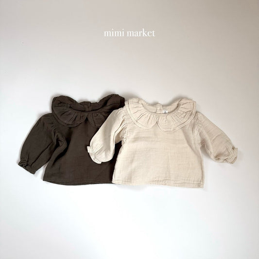 ［mimimarket］twill collar blouse