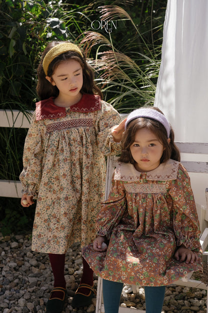 ［OREN］bonjour square collar dress