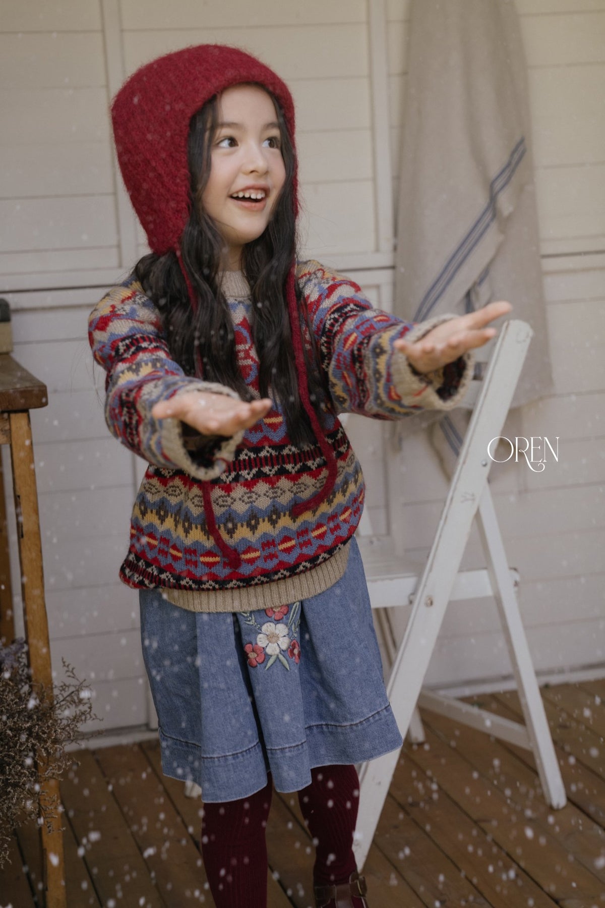 ［OREN］bluemay denim jumper skirt