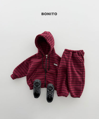 ［BONITO］our stripe zip-up set