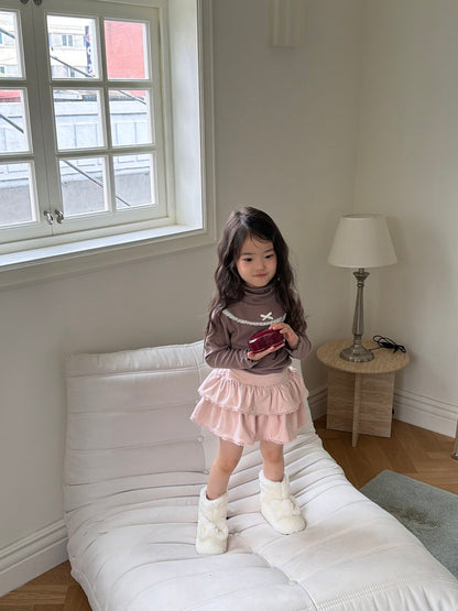 ［ninibello］mignon lace turtleneck tee