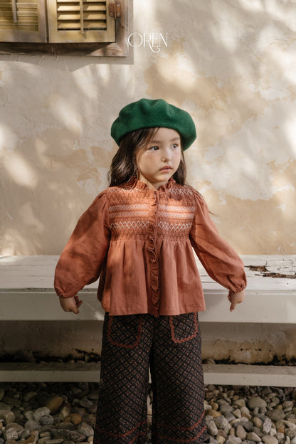 ［OREN］merci smocked blouse