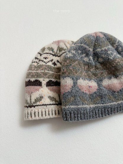 ［minirobe］flower jacquard beanie
