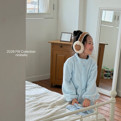 ［ninibello］marshmallow fleece zip-up tops