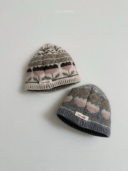 ［minirobe］flower jacquard beanie