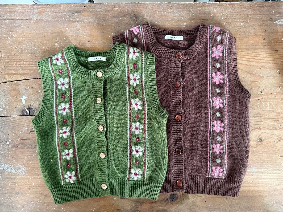 ［OREN］berthe fleur knit vest
