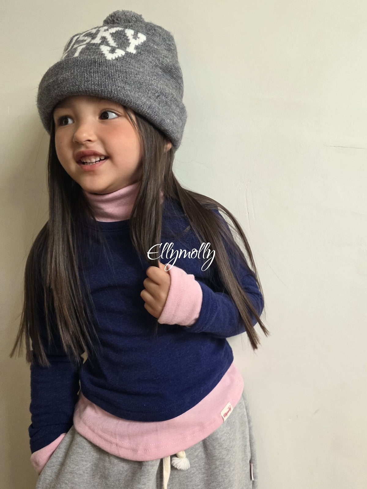［ellymolly］brushed color turtleneck