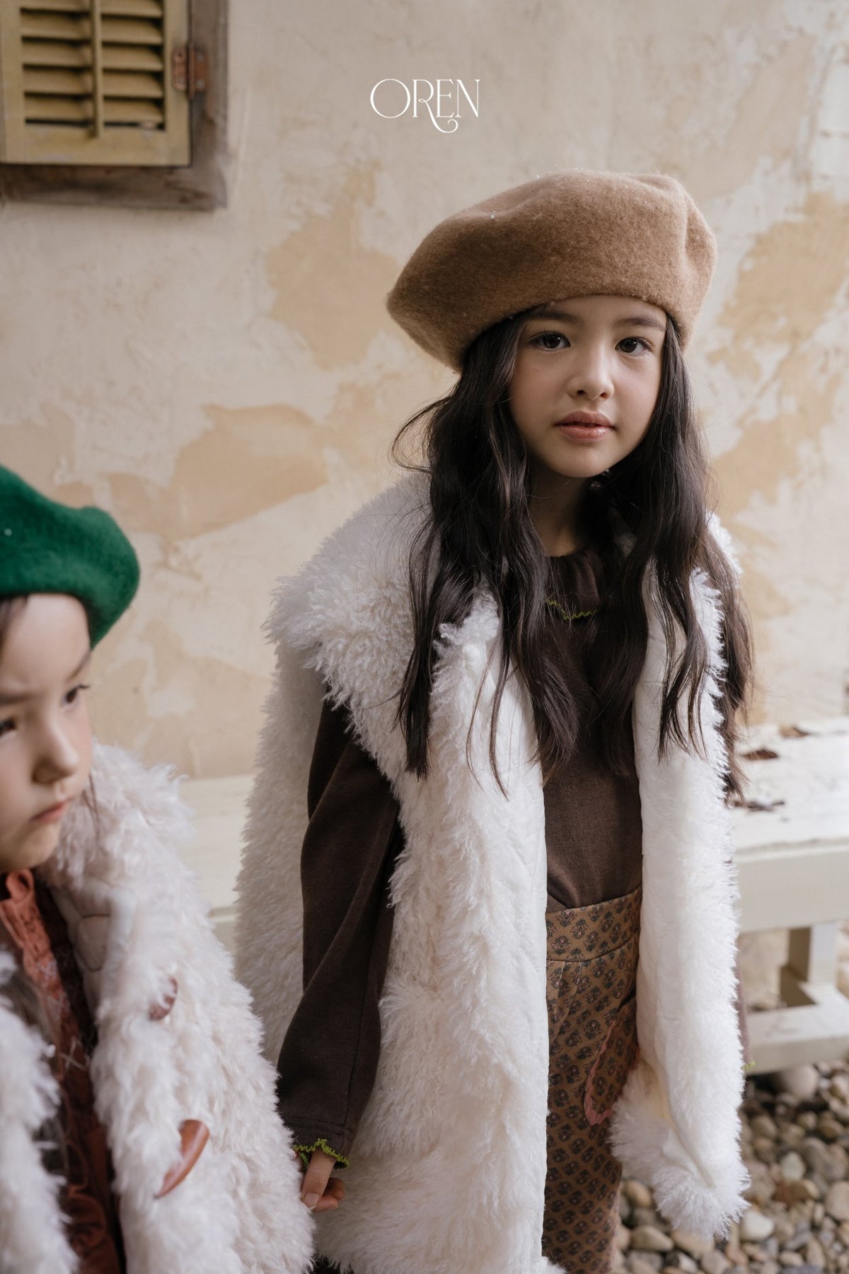 ［OREN］shirley fleece fur vest