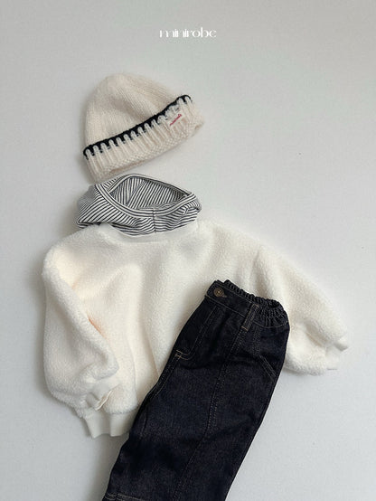 ［minirobe］boa fleece hooded sweatshirt