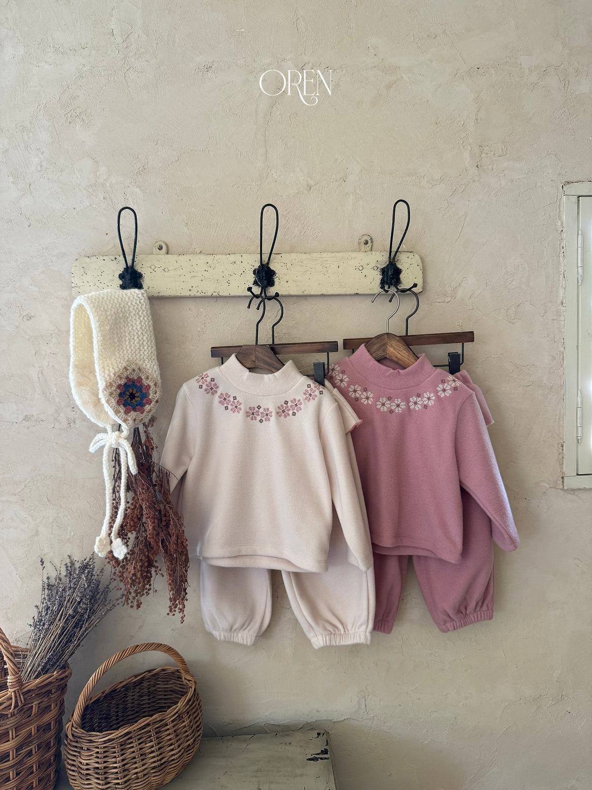 ［OREN］ambre frill fleece set