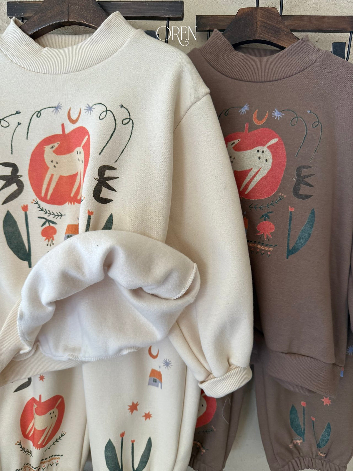 ［OREN］romy garden fleece set