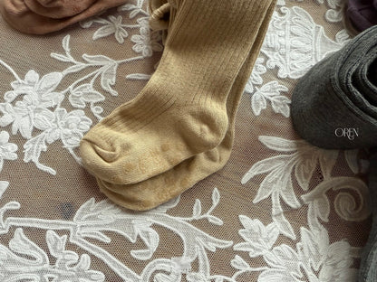 ［OREN］velour ribbed tights
