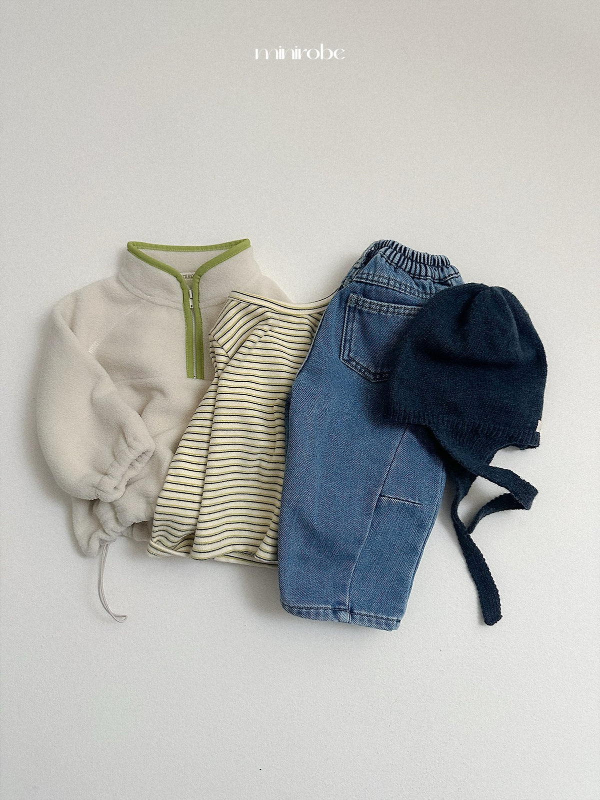 ［minirobe］earflap knit beanie