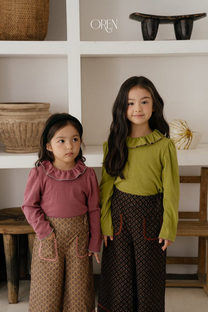 ［OREN］blooming frill picot t-shirt