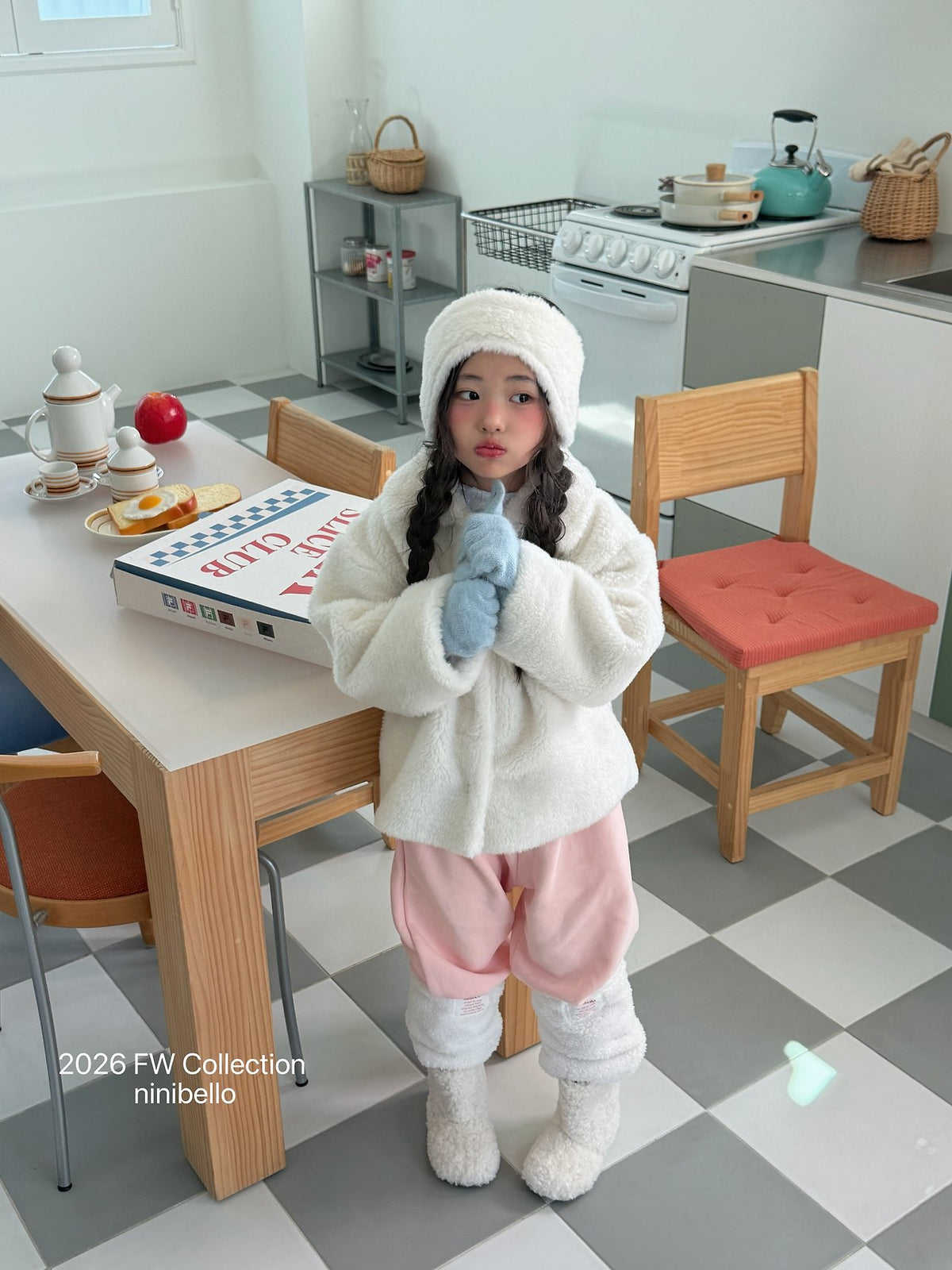 ［ninibello］petit ribbon jogger pants