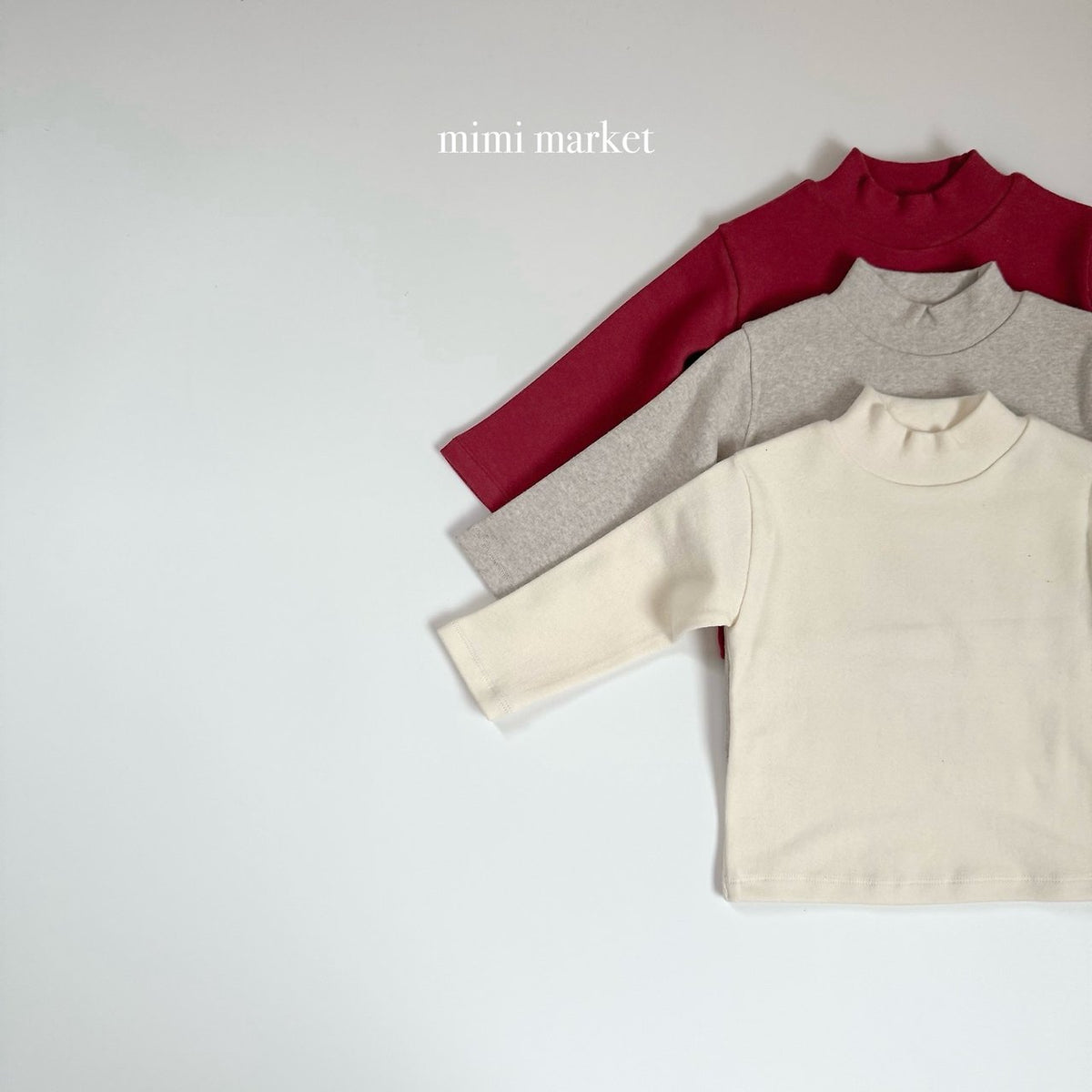 ［mimimarket］peach turtleneck tee