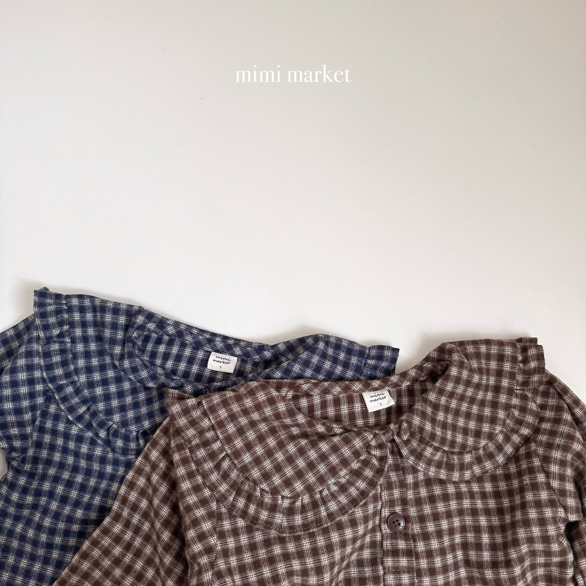 ［mimimarket］check frill collar blouse