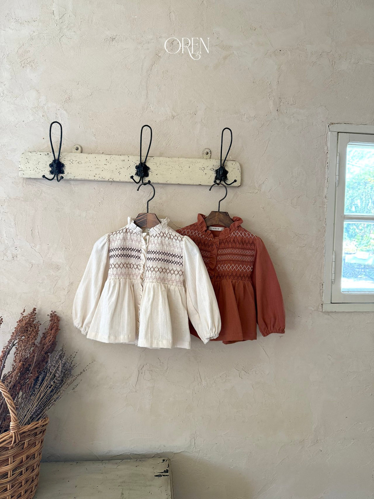 ［OREN］merci smocked blouse