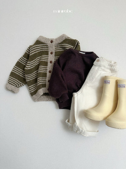 ［minirobe］four line knit cardigan