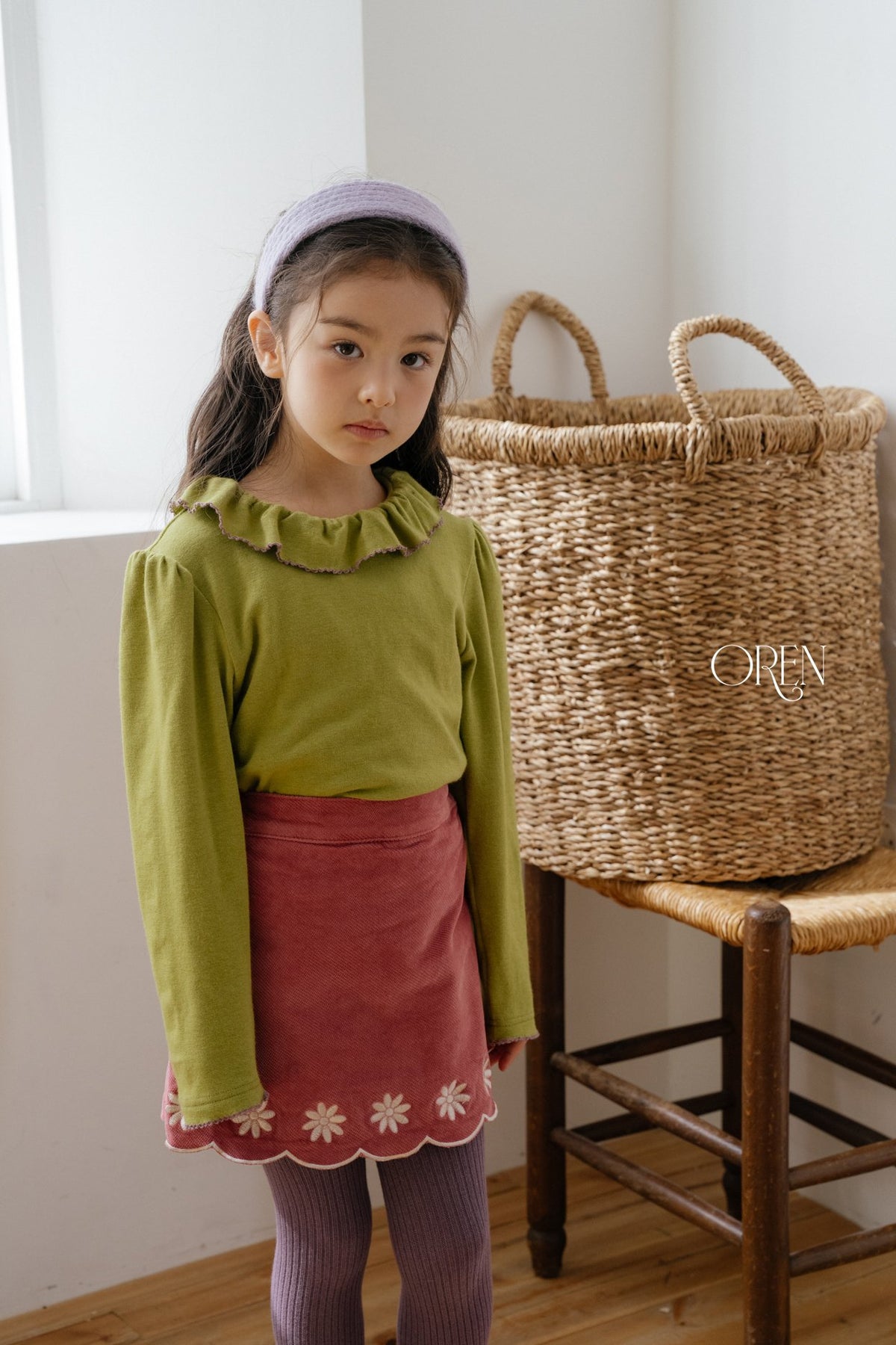 ［OREN］blooming frill picot t-shirt