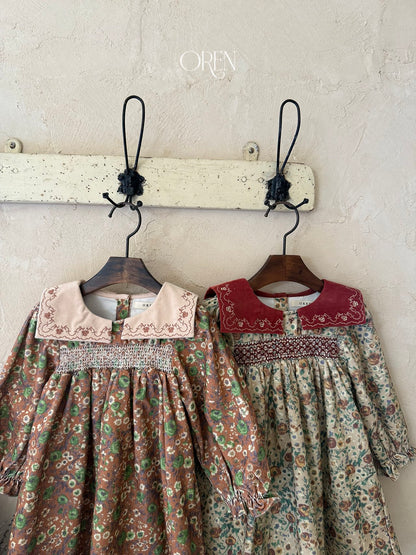 ［OREN］bonjour square collar dress