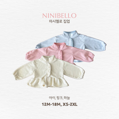 ［ninibello］marshmallow fleece zip-up tops