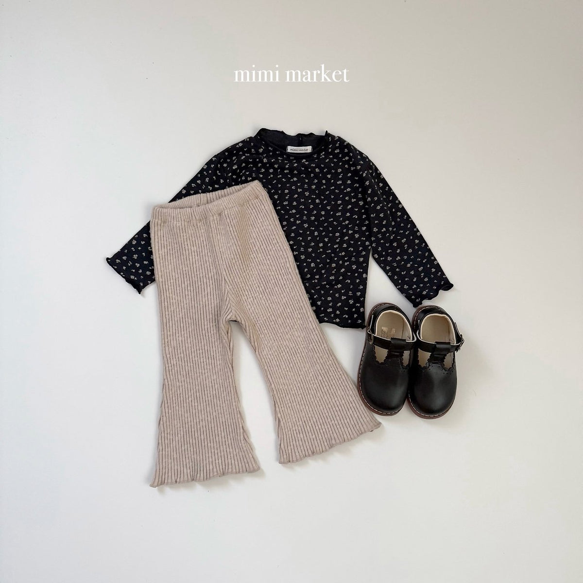 ［mimimarket］ribbed flare leggings