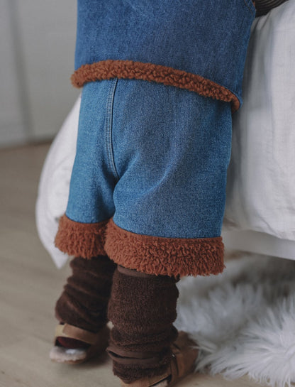 ［ONU］denim boa pants