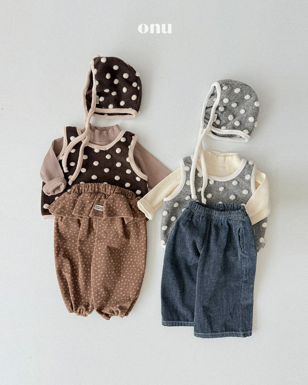 ［ONU］wool pompom vest