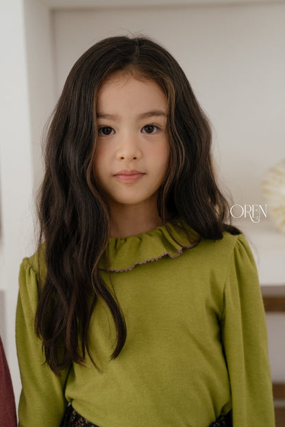 ［OREN］blooming frill picot t-shirt