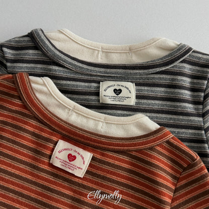 ［ellymolly］latte stripe top