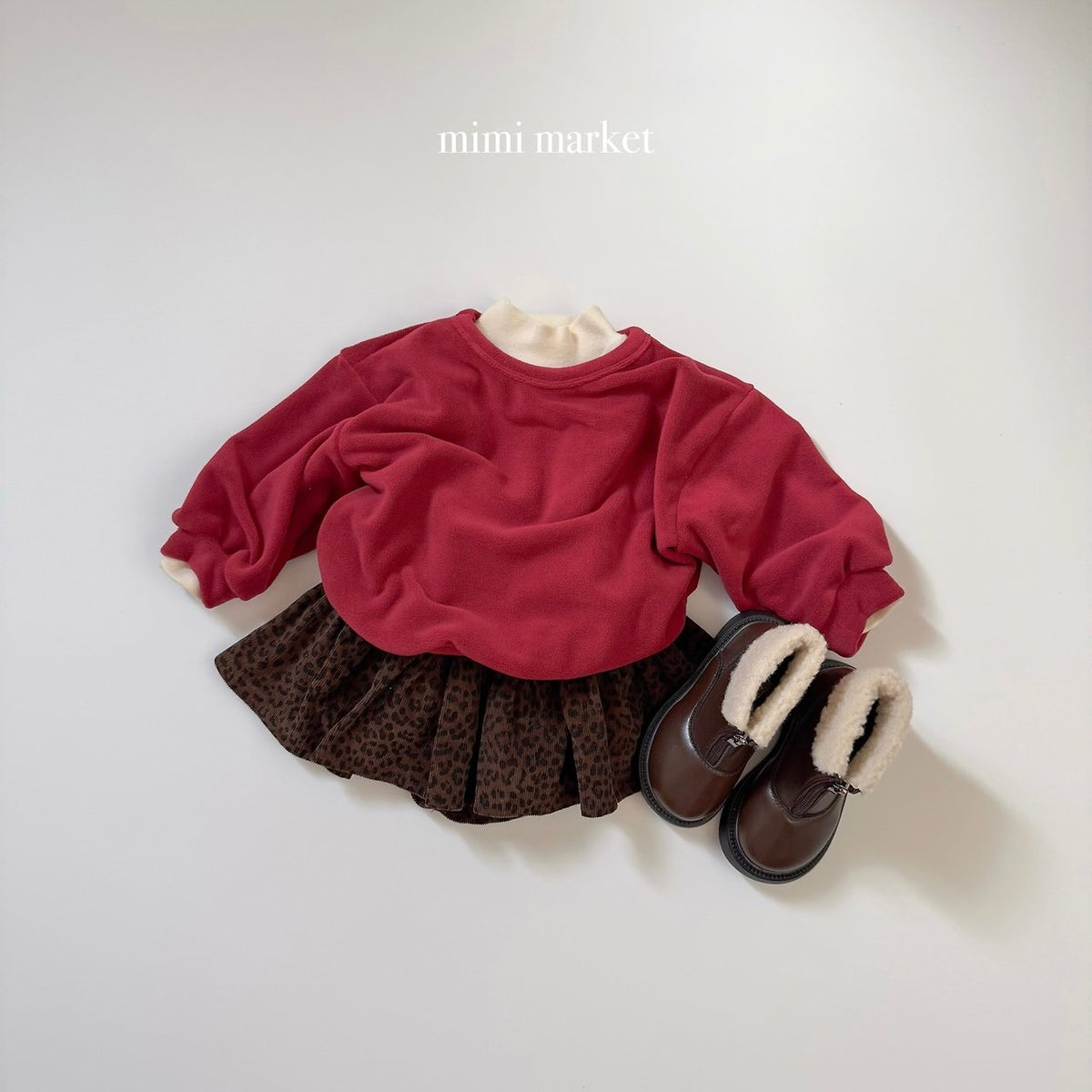 ［mimimarket］leopard corduroy kang skirt