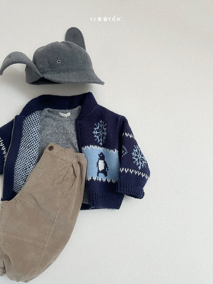 ［minirobe］penguin knit cardigan