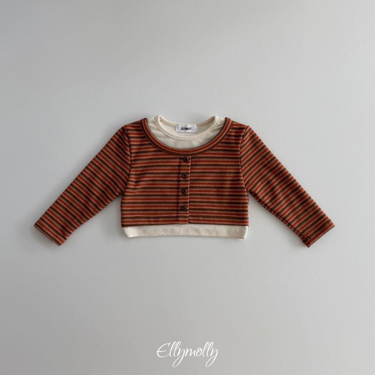 ［ellymolly］latte stripe top