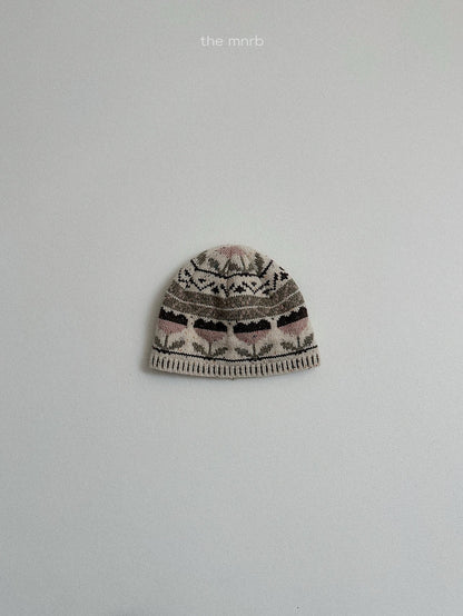 ［minirobe］flower jacquard beanie